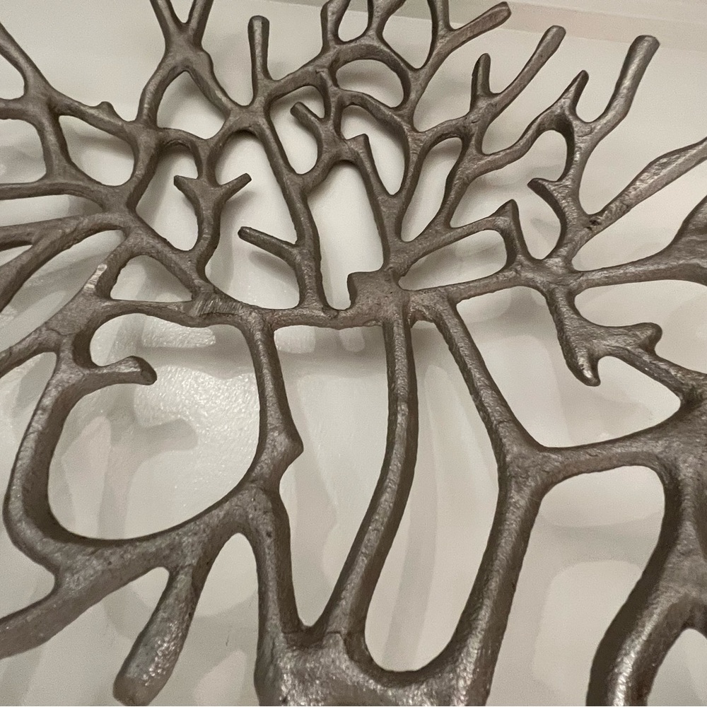 Abstract Display Metal Art Bowl Coastal Coral Reef Beach Home Decor Large - Picture 7 of 10